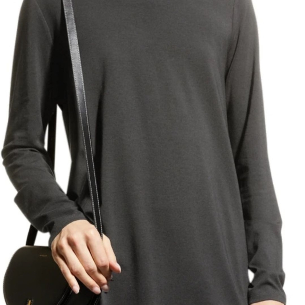 Eileen Fisher Charcoal Long Sleeve Crew Neck (M)